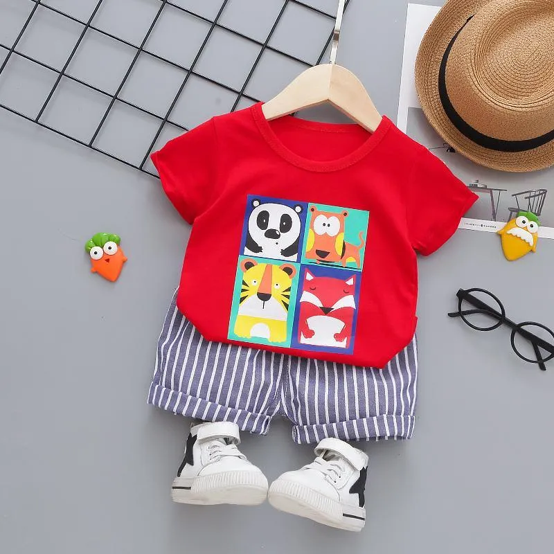 2-piece Cartoon Design T-shirt & Shorts for Children Boy