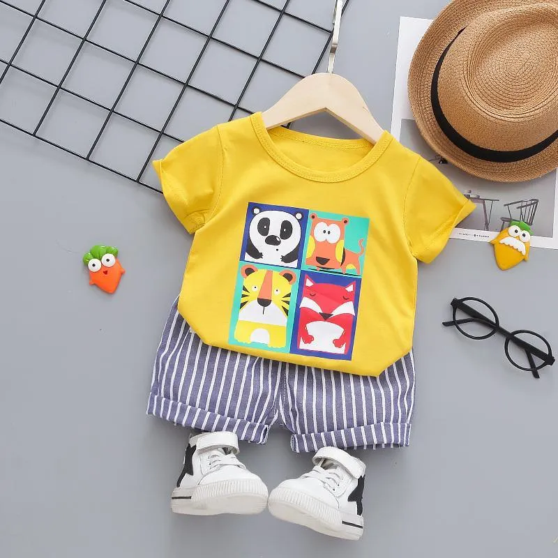 2-piece Cartoon Design T-shirt & Shorts for Children Boy