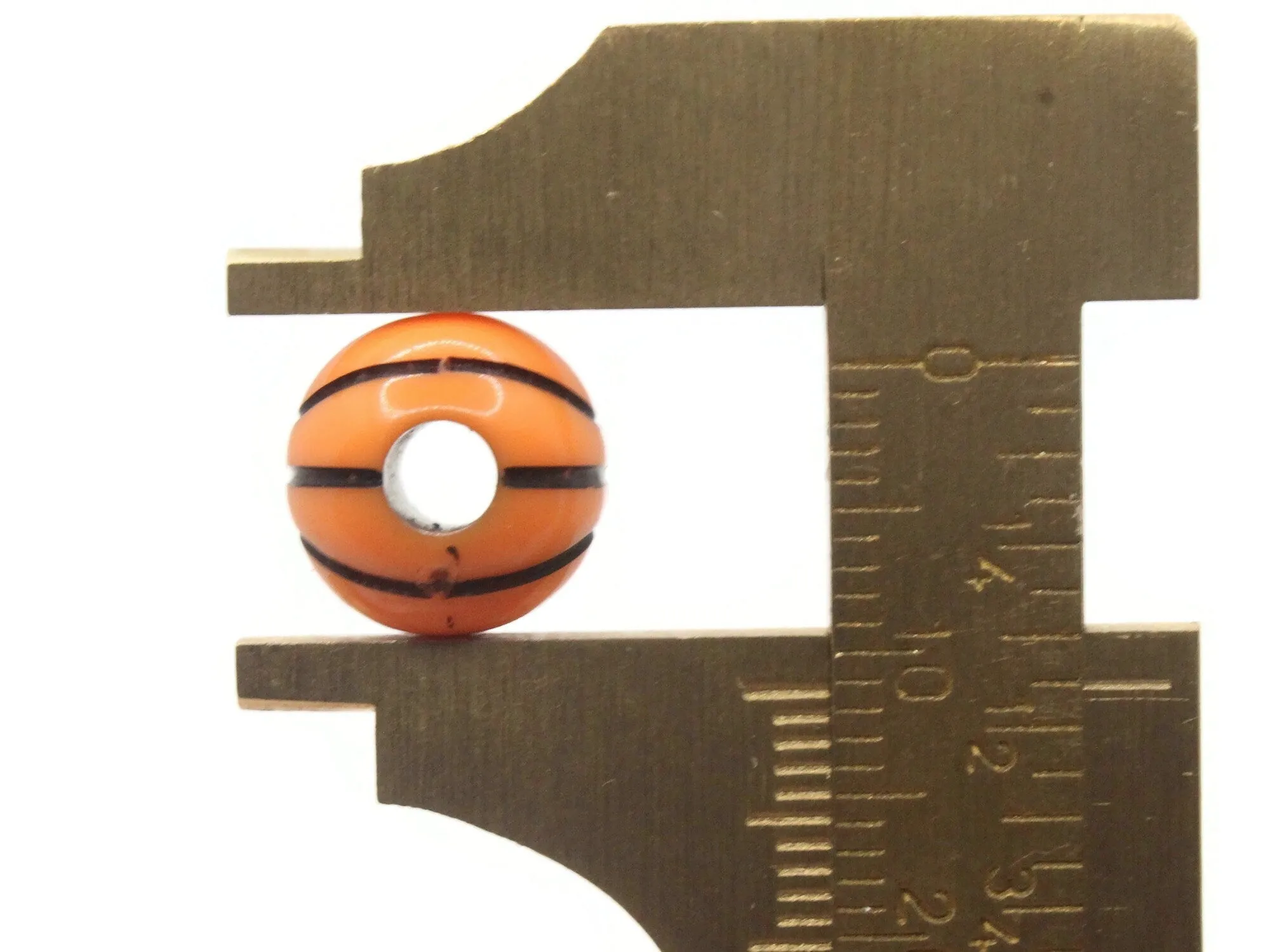 30 11mm Orange Basketball Round Plastic Sports Beads