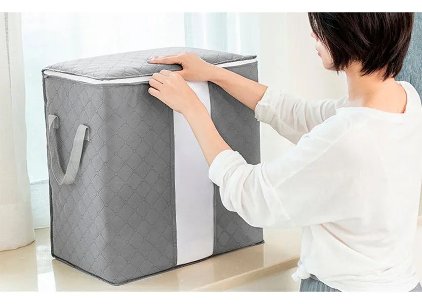 4 Pack Large Foldable Wardrobe Organizer Clothes Storage Bag