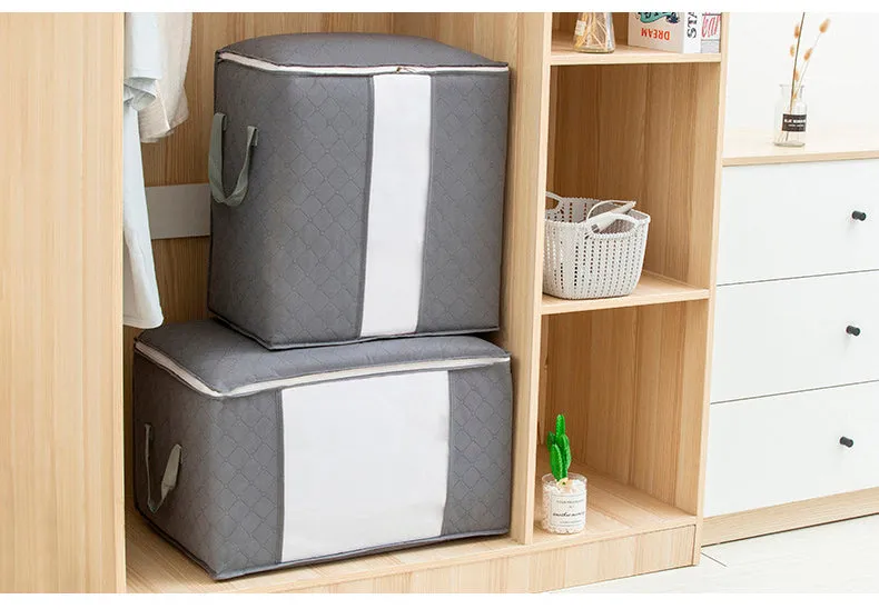 4 Pack Large Foldable Wardrobe Organizer Clothes Storage Bag