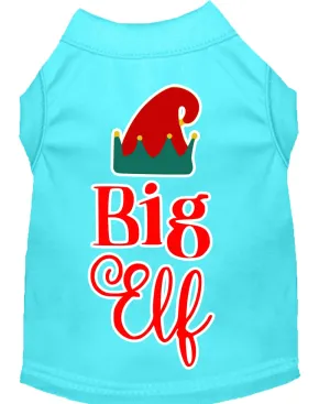 Big Elf Screen Print Dog Shirt Aqua Med