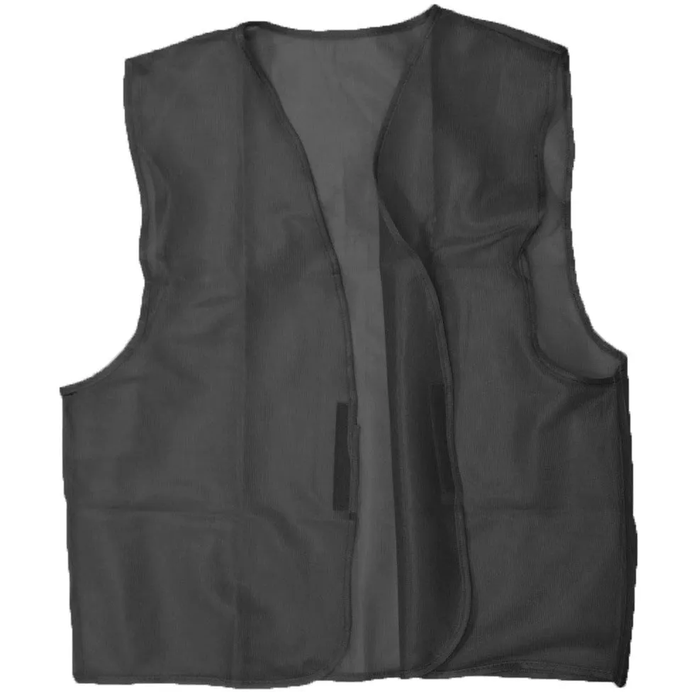 Black Mesh Safety Vest - Loop & Pile Fastener  - SW-BLK-YW