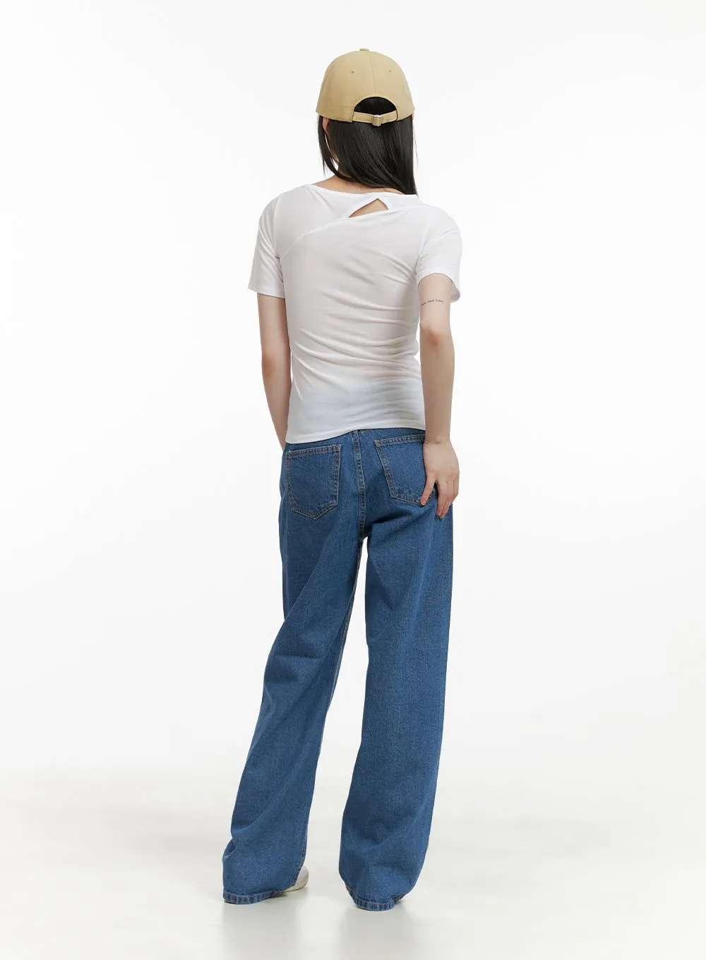 Blue Straight Leg Jeans CY428