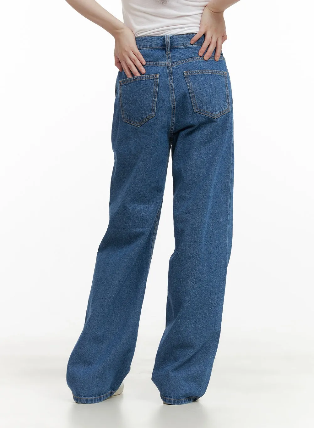 Blue Straight Leg Jeans CY428