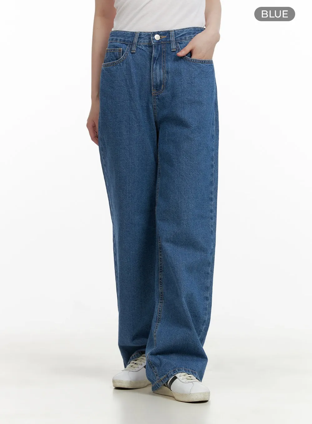 Blue Straight Leg Jeans CY428