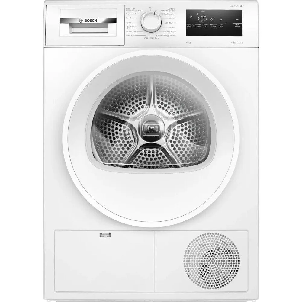 Bosch WTH85225GB 4 Heat Pump Tumble Dryer, 8kg, White, A   Rated