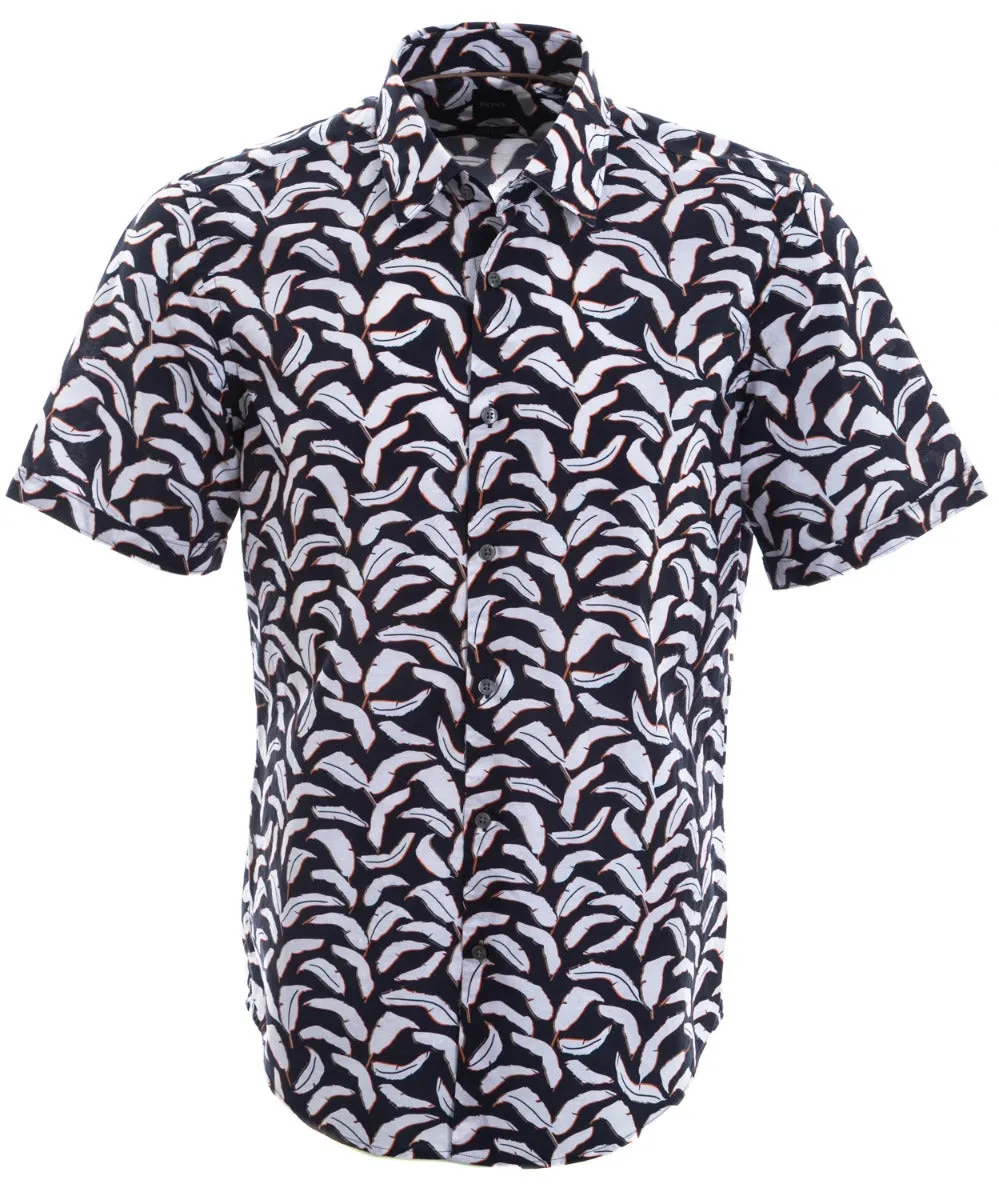 BOSS Luka_F Short Sleeve Shirt in Navy