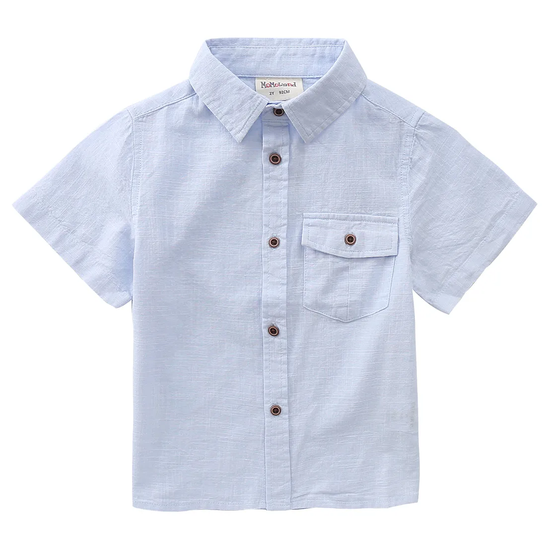 Boy Short Sleeve Fake Linen Design Shirts