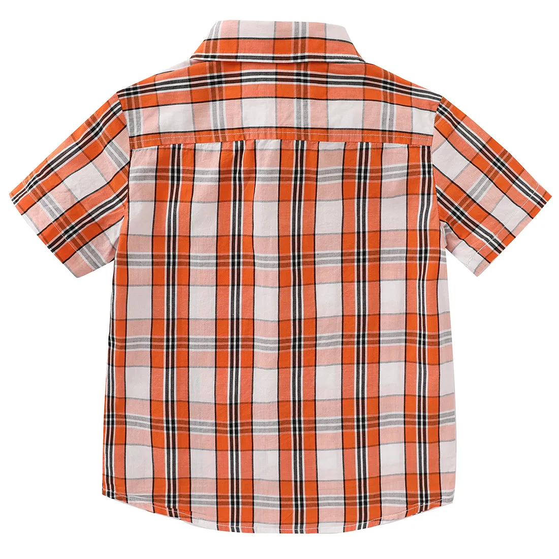 Boy Short Sleeve Woven Plaid Poplin Shirt