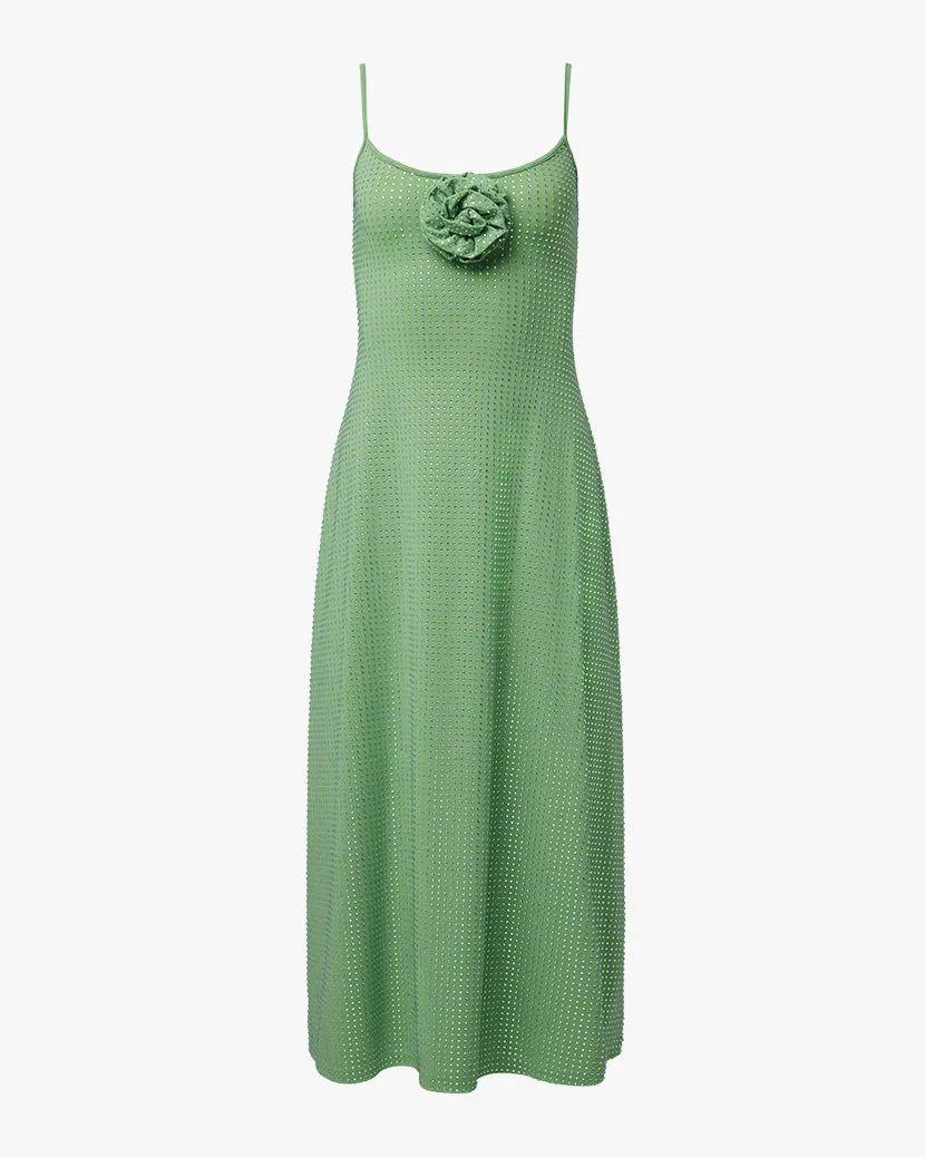 Crystal Green Midi Slip Dress