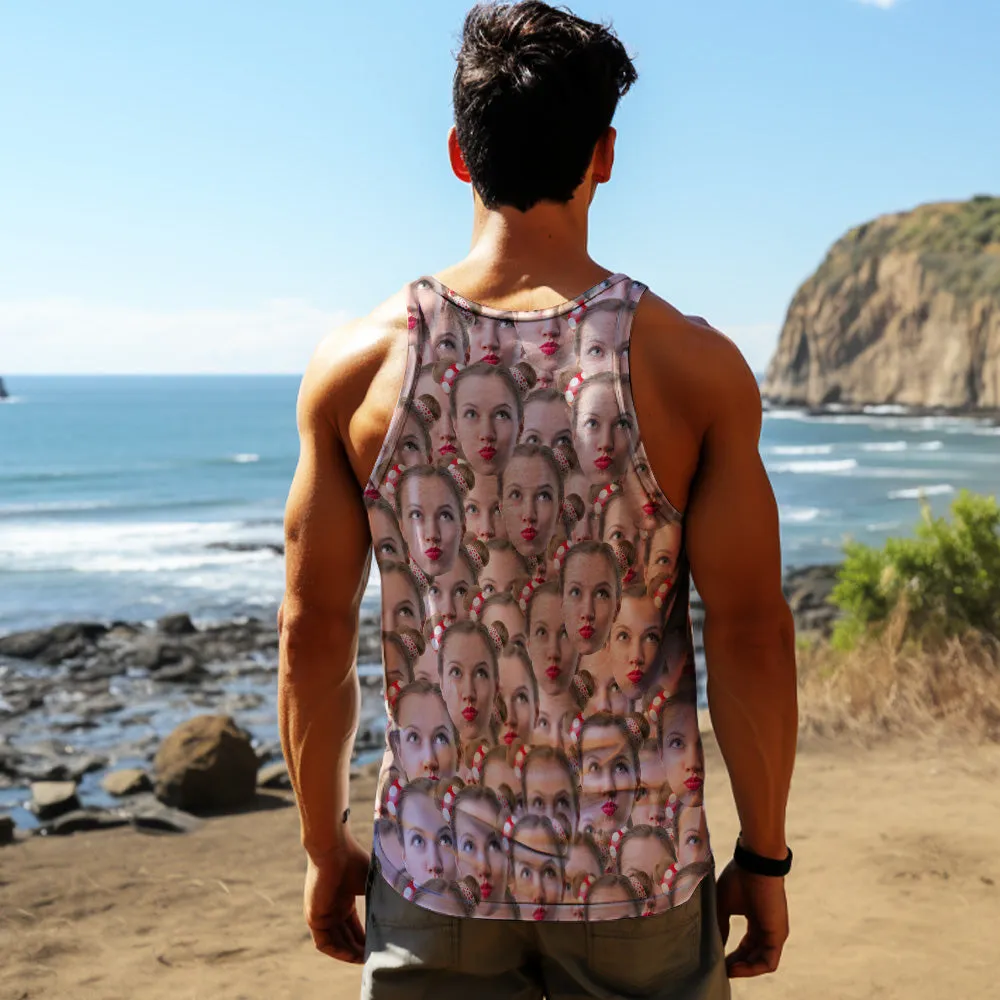 Custom Face Tank Tops Men's Sleeveless Shirt Mash Face