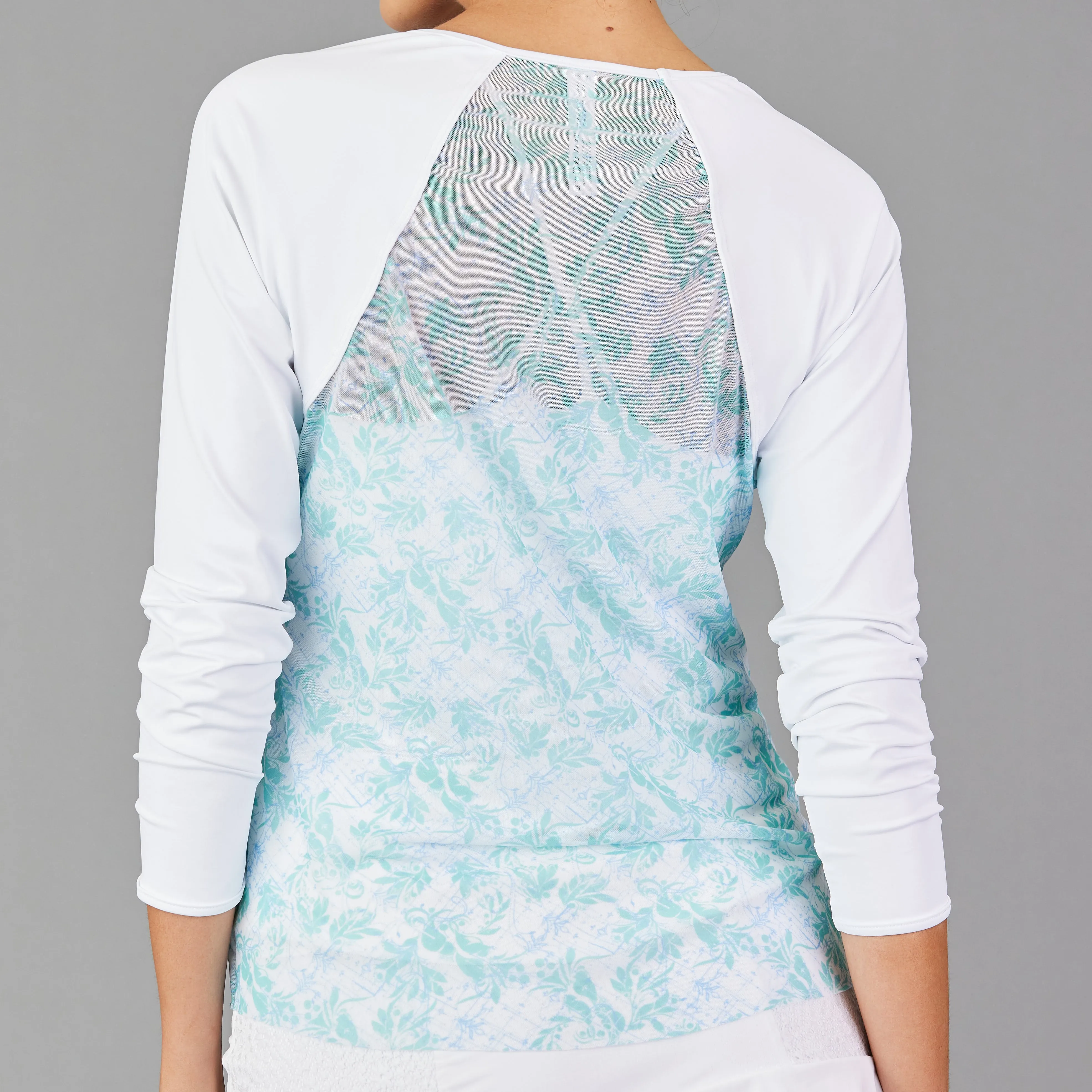 Cyan Sheer-body Top (print)