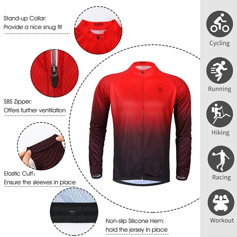 Cycling Jersey Long Sleeve Team Racing Bike Clothing Comfortable Men Shirt Fitness Running Sport Bicycle Jersey