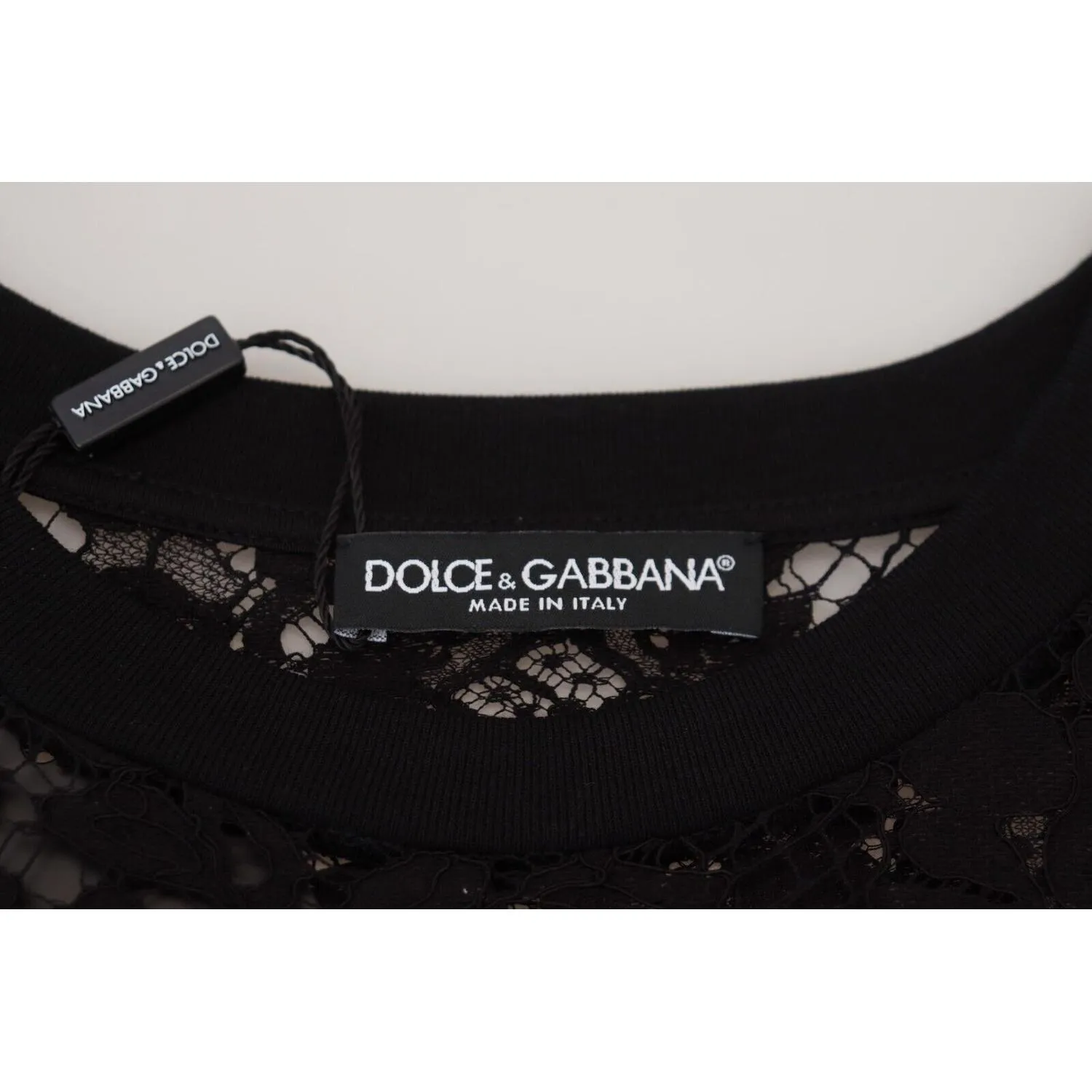 Dolce & Gabbana Elegant Black Floral Lace Shift Dress