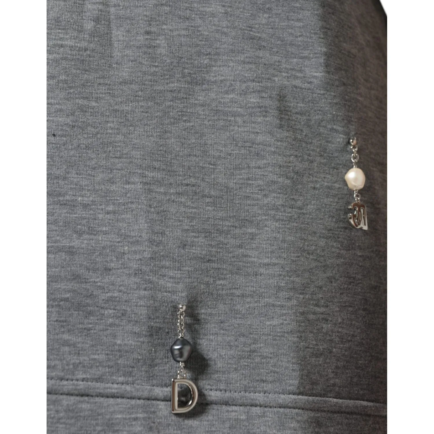 Dolce & Gabbana Gray Cotton Blend Embellished Tee T-shirt