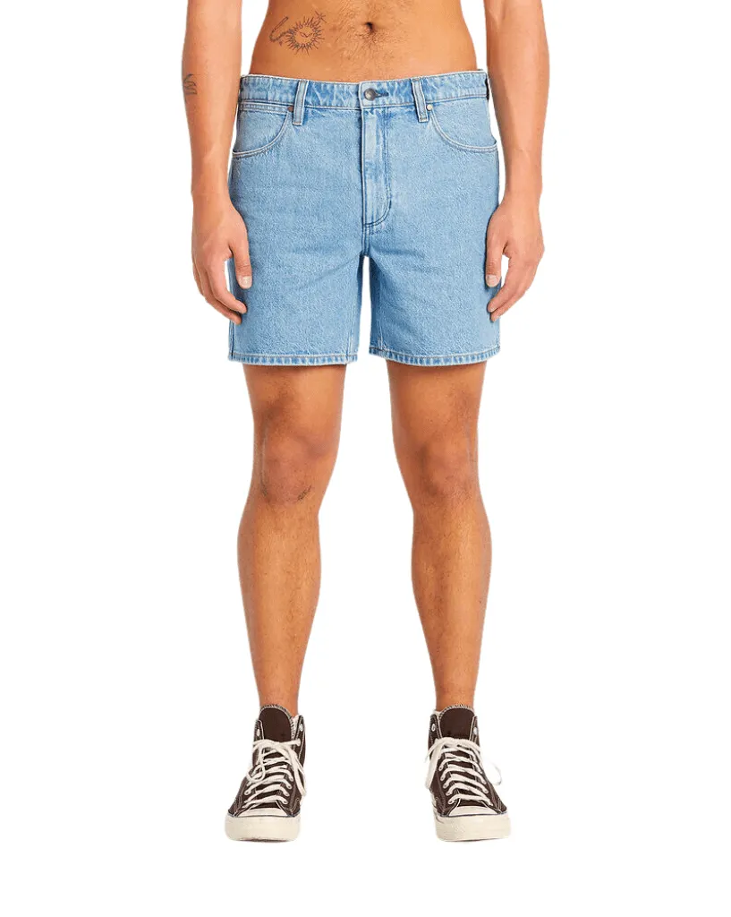 Easy Straight Denim  Short - Coyboy Blues