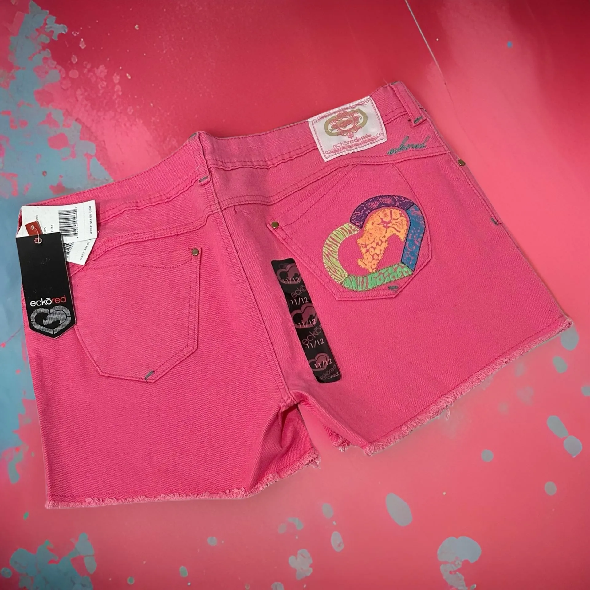 *ECKO RED* DENIM SHORTS FOR WOMEN (PINK-CUT OFF)