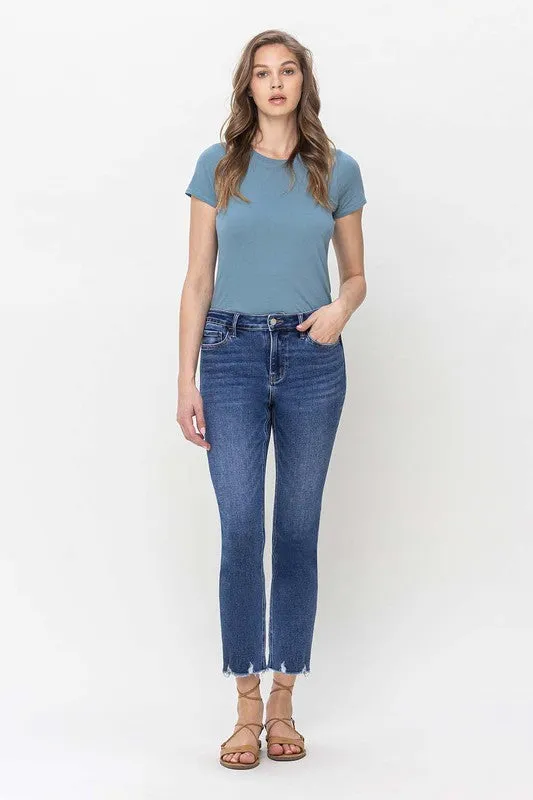 Eden High Rise Crop Slim Straight Jeans