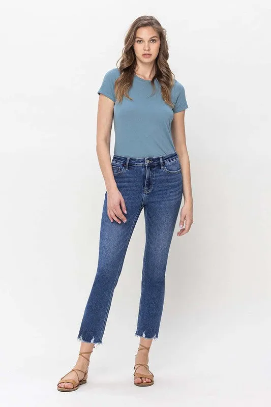 Eden High Rise Crop Slim Straight Jeans