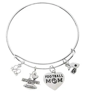 Football Mom Bangle Bracelet