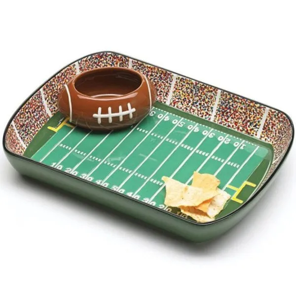 Football Stadium Chip and Dip Sports Serving Set