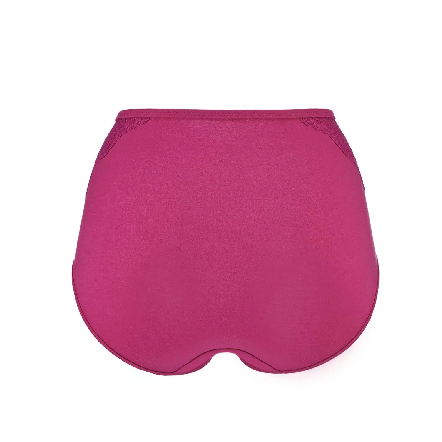 Fuchsia - High Waisted Silk & Organic Cotton Full Brief