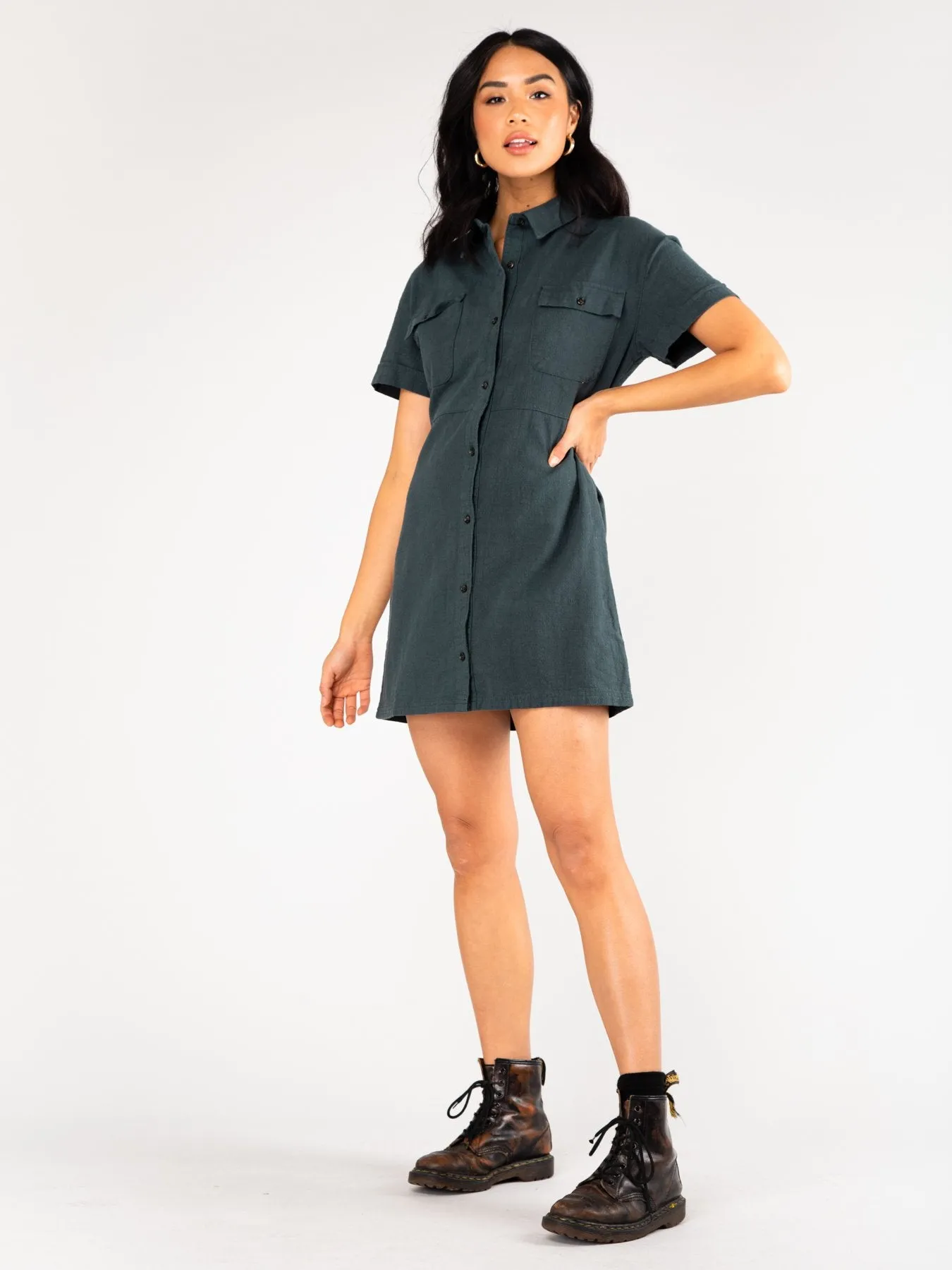 Heartbreaker Button Up Dress - Green Gables