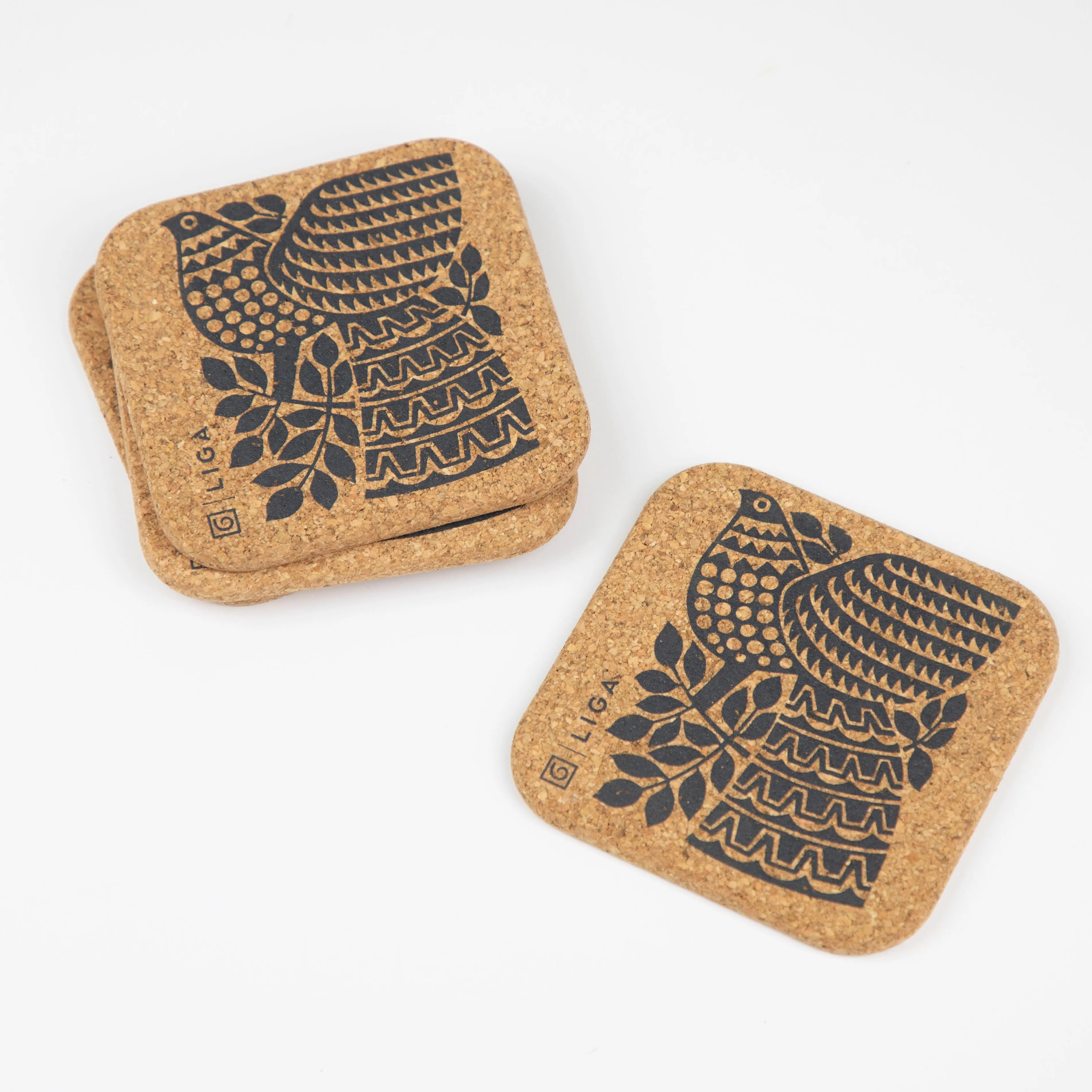 Hornsea Cork Coasters | Peacock