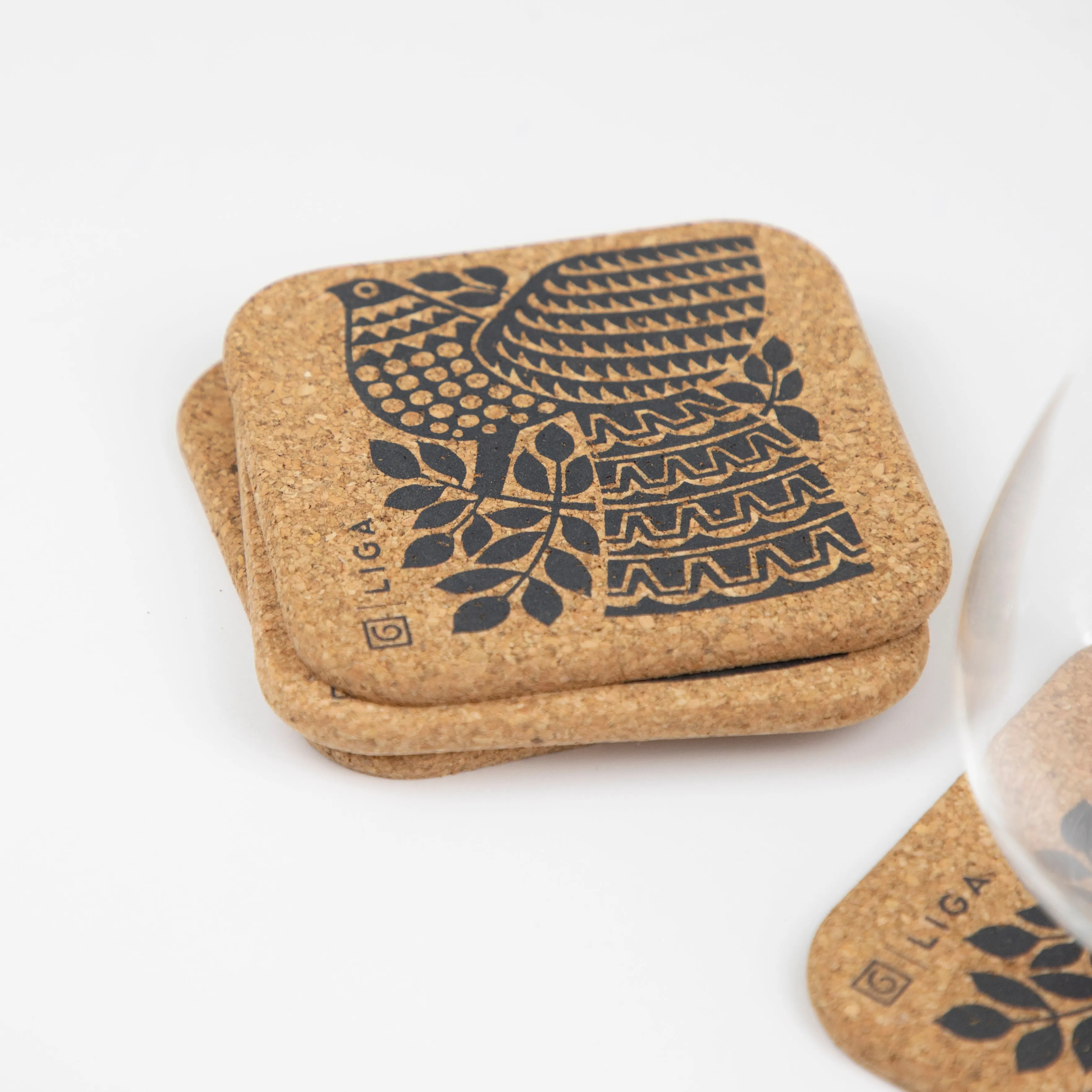 Hornsea Cork Coasters | Peacock