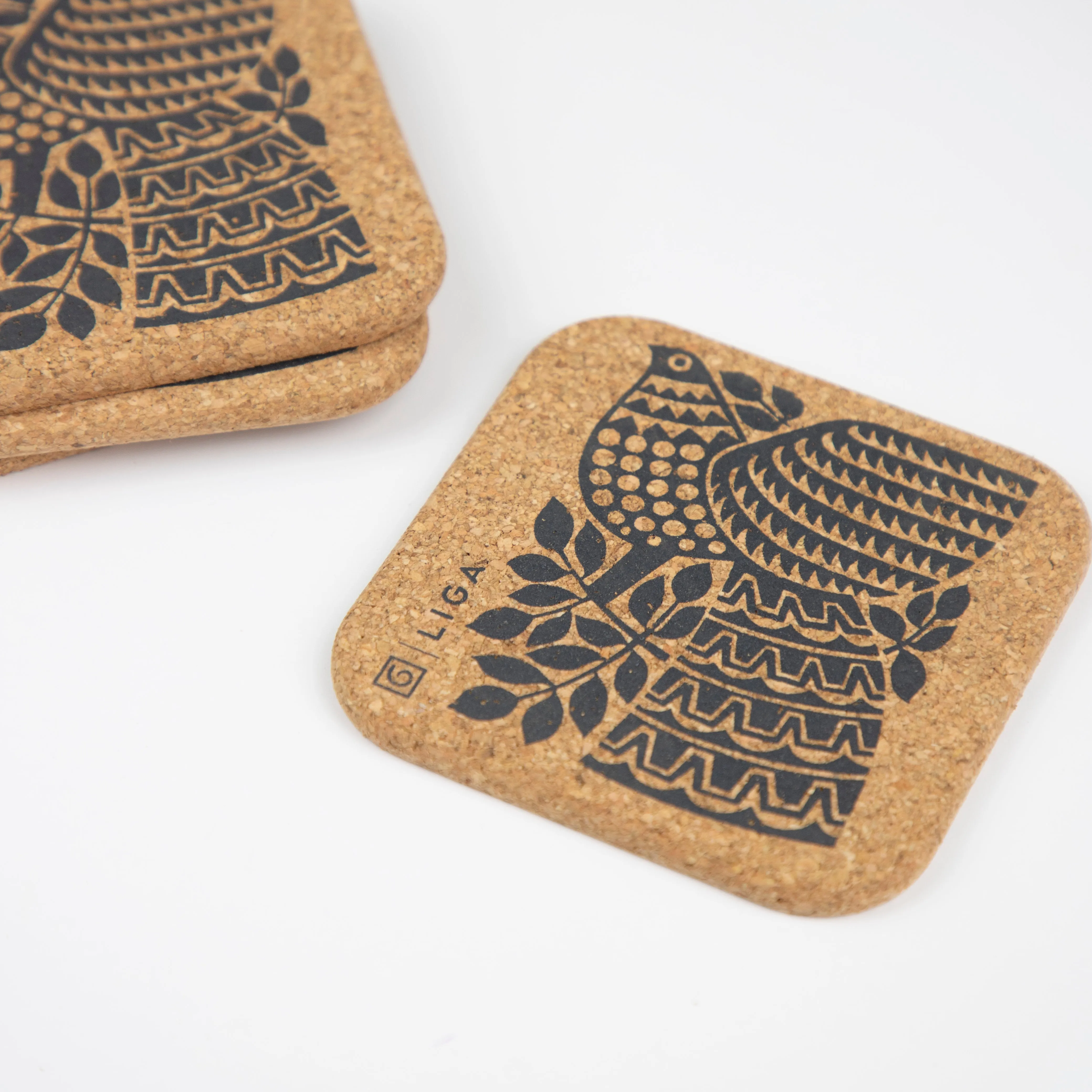 Hornsea Cork Coasters | Peacock