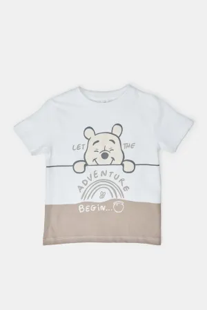 Infant Boys White And Ecru Winnie The Pooh T-Shirt Set (Pack Of 2)