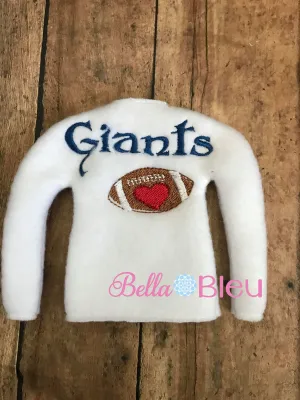 ITH Giants Football Elf Sweater Shirt Machine Embroidery Design