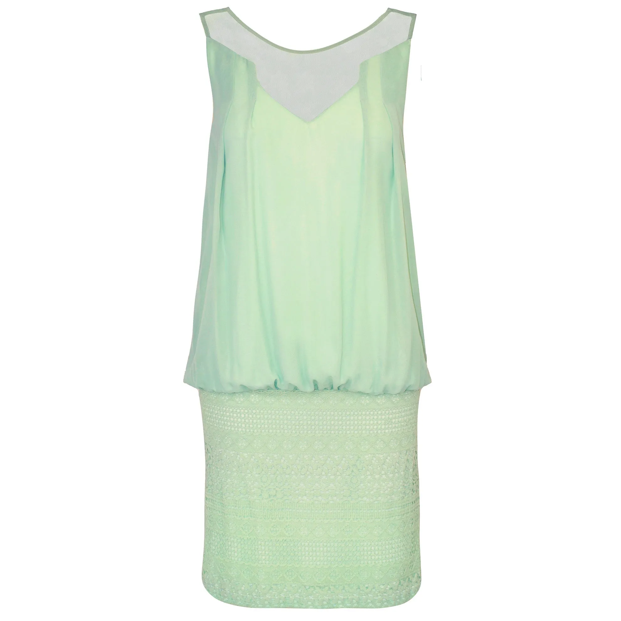 J. Peterman Women's 1920's Sheer Inset Dress in Pale Aqua