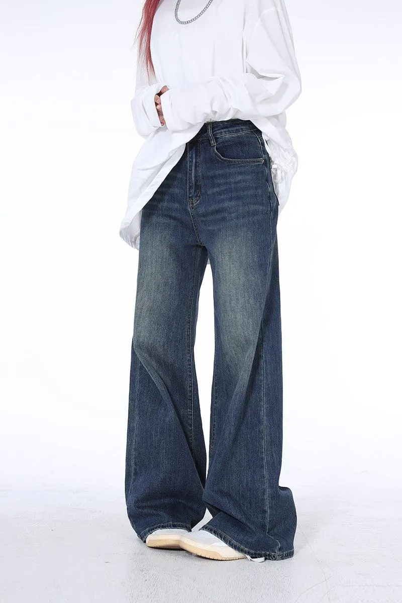 Lazy Faded Straight Leg Jeans