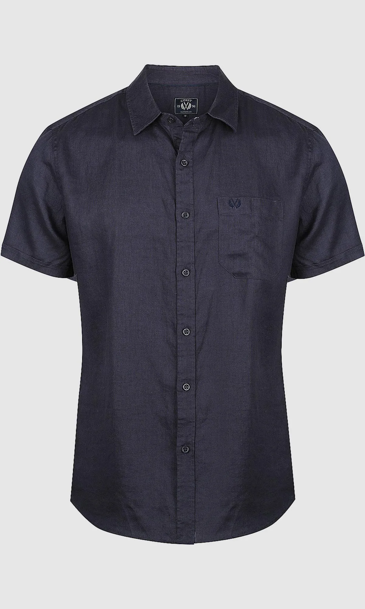 Linen Shirt Short Sleeve Navy