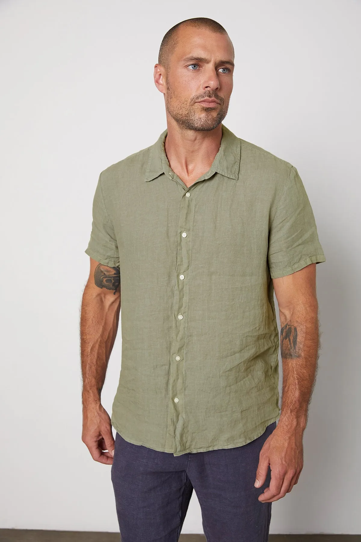 MACKIE LINEN BUTTON-UP SHIRT