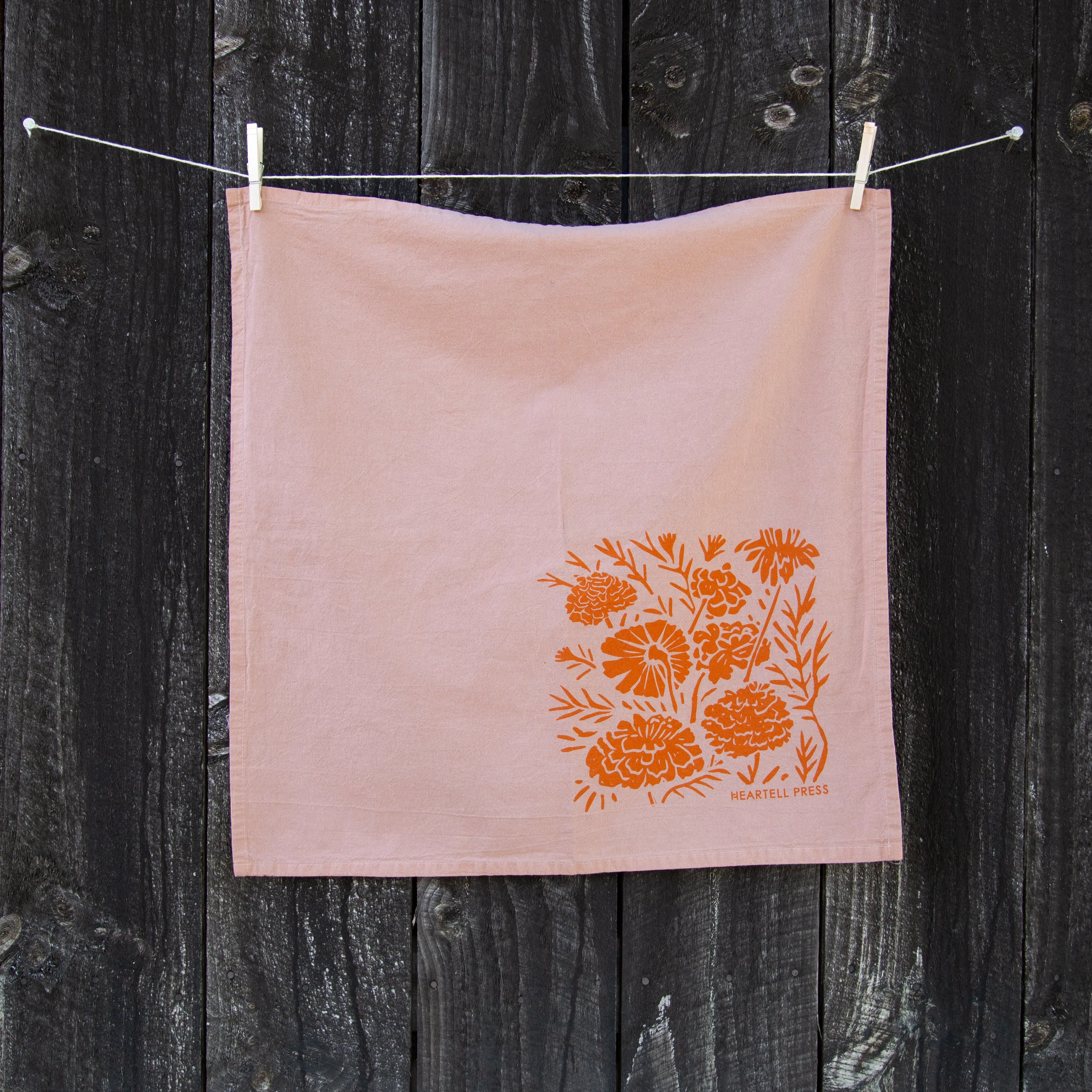 Marigolds Natural Dye Kitchen Towel