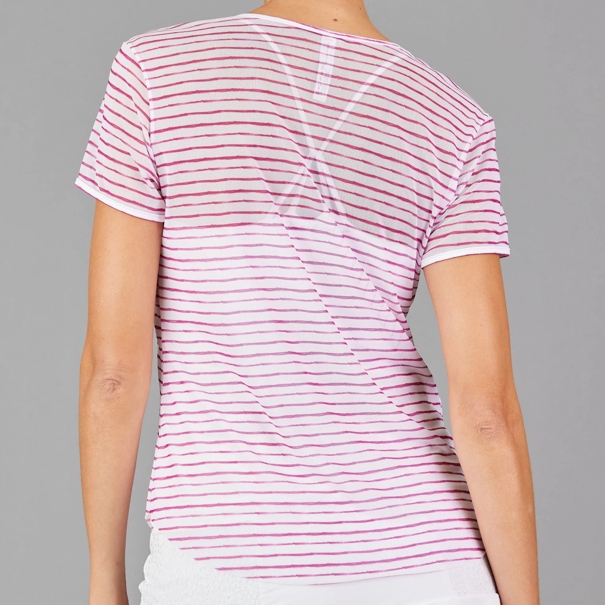 Meadow Mesh Layering Tee (stripe print)