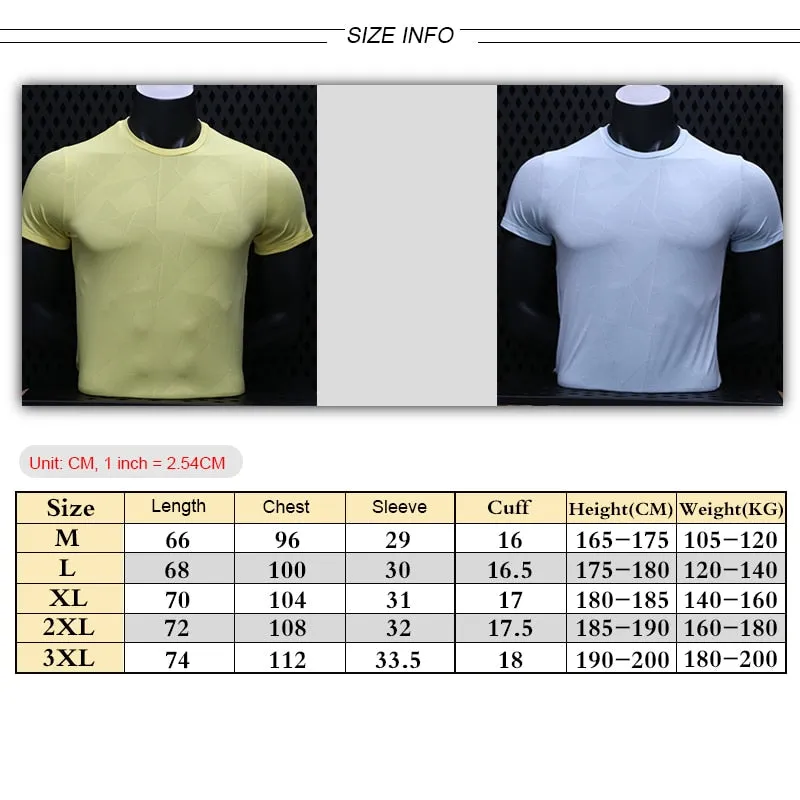 Men Running T-Shirts Clothes Gym Fitness Workout Jogging Short Sleeve Tops Quick Dry Breathable Wicking Rash Guard