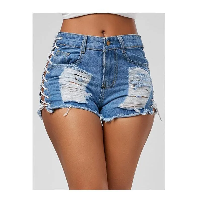 Mila Cut Out Denim Shorts