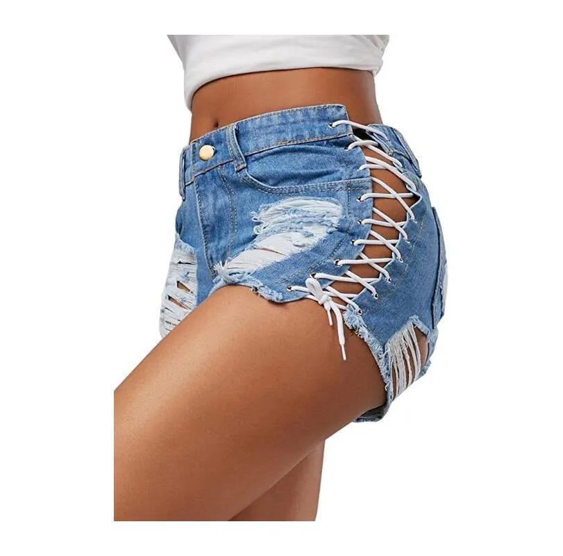 Mila Cut Out Denim Shorts