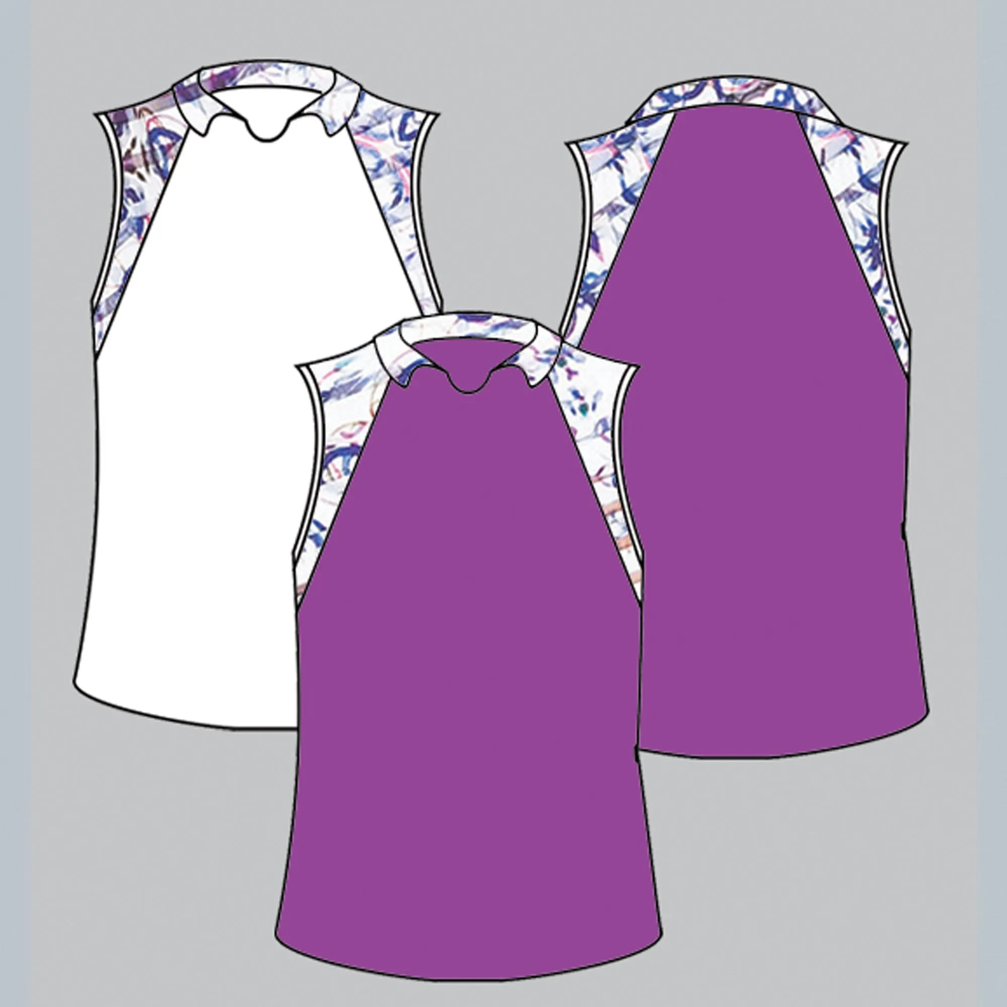 Mosaic Collar Top (violet)