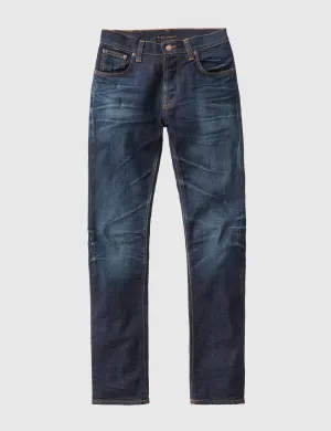 Nudie Grim Tim Jeans (Slim Straight) - Crispy Secrets Blue