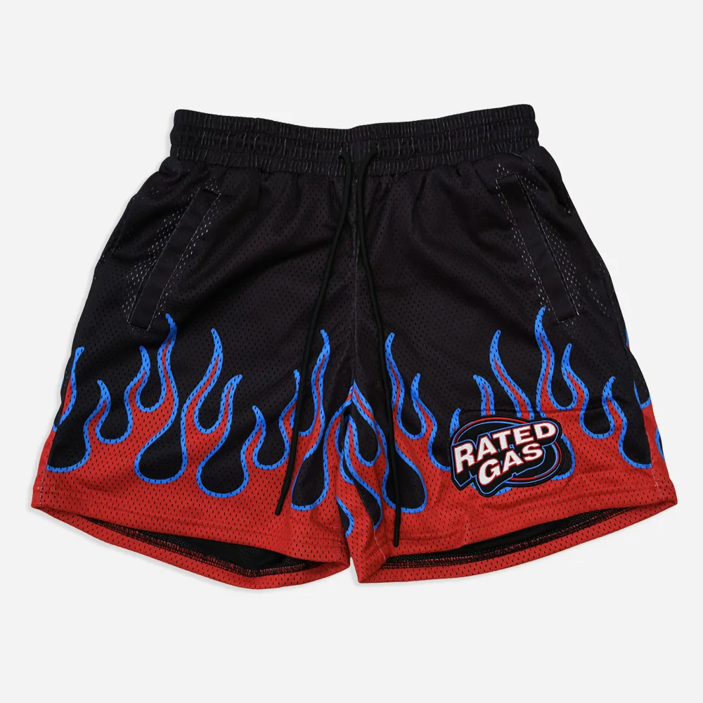 Rated Gas Flames Shorts Black