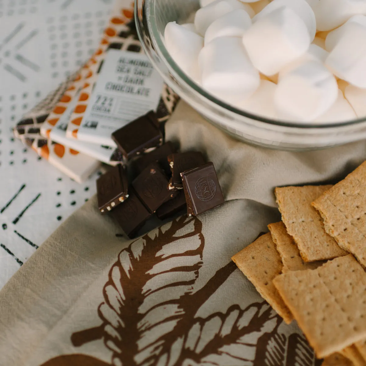 Screen Printed Taupe Chocolate Generous Kitchen Towel