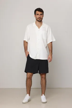 Short Sleeve Buttoned Shirt For Men White