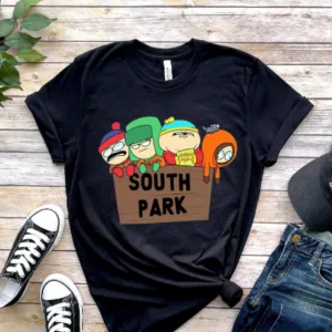 southpark characters on a fence  , southpark t shirt