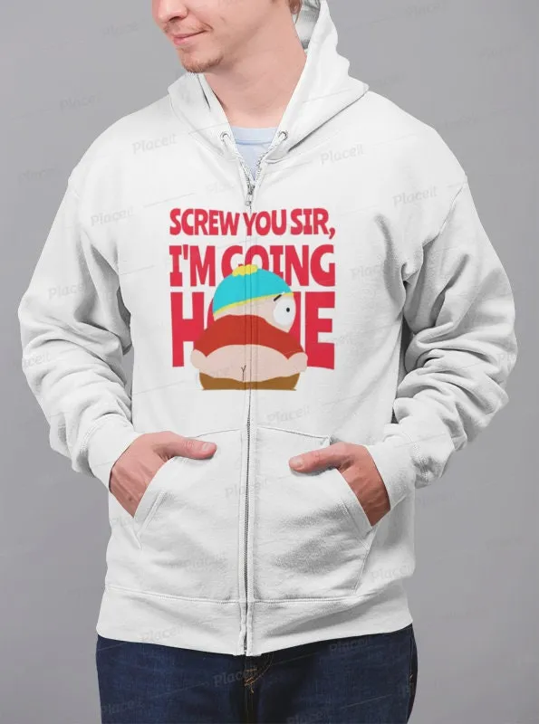 southpark hoodie ,  screw you sir iam going home ,southpark clothing  , animated cartoon,90s hoodie  ,gift for fans of southpark