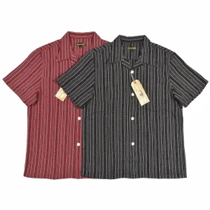 Striped Camp Lounge Shirt with Retro Short Sleeves - Casual Style